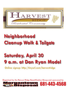 Harvest Ridge Neighborhood Cleanup Flyer